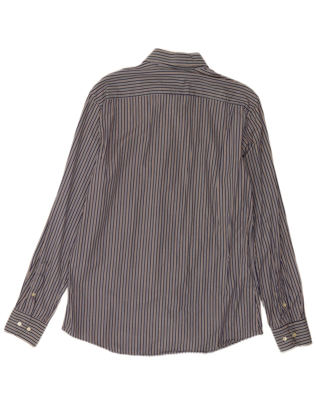 Massimo Dutti Herrenhemd, groß, blau gestreift, Baumwolle