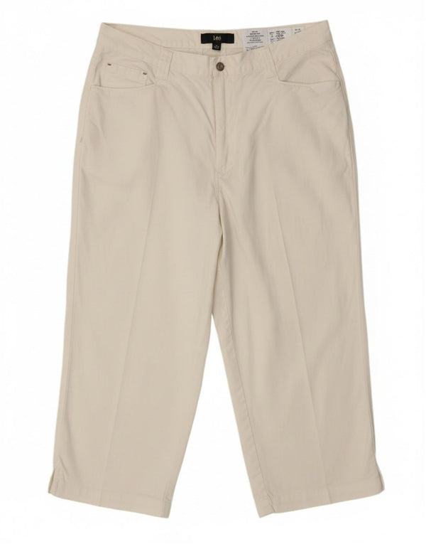 Lee Damen-Bermudashorts mit hoher Taille und lockerer Passform, US 16, XL, W34, weiße Baumwolle