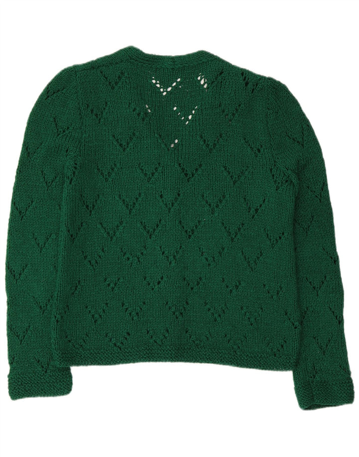 Vintage Damen Cardigan Pullover UK 12 Mittelgrün