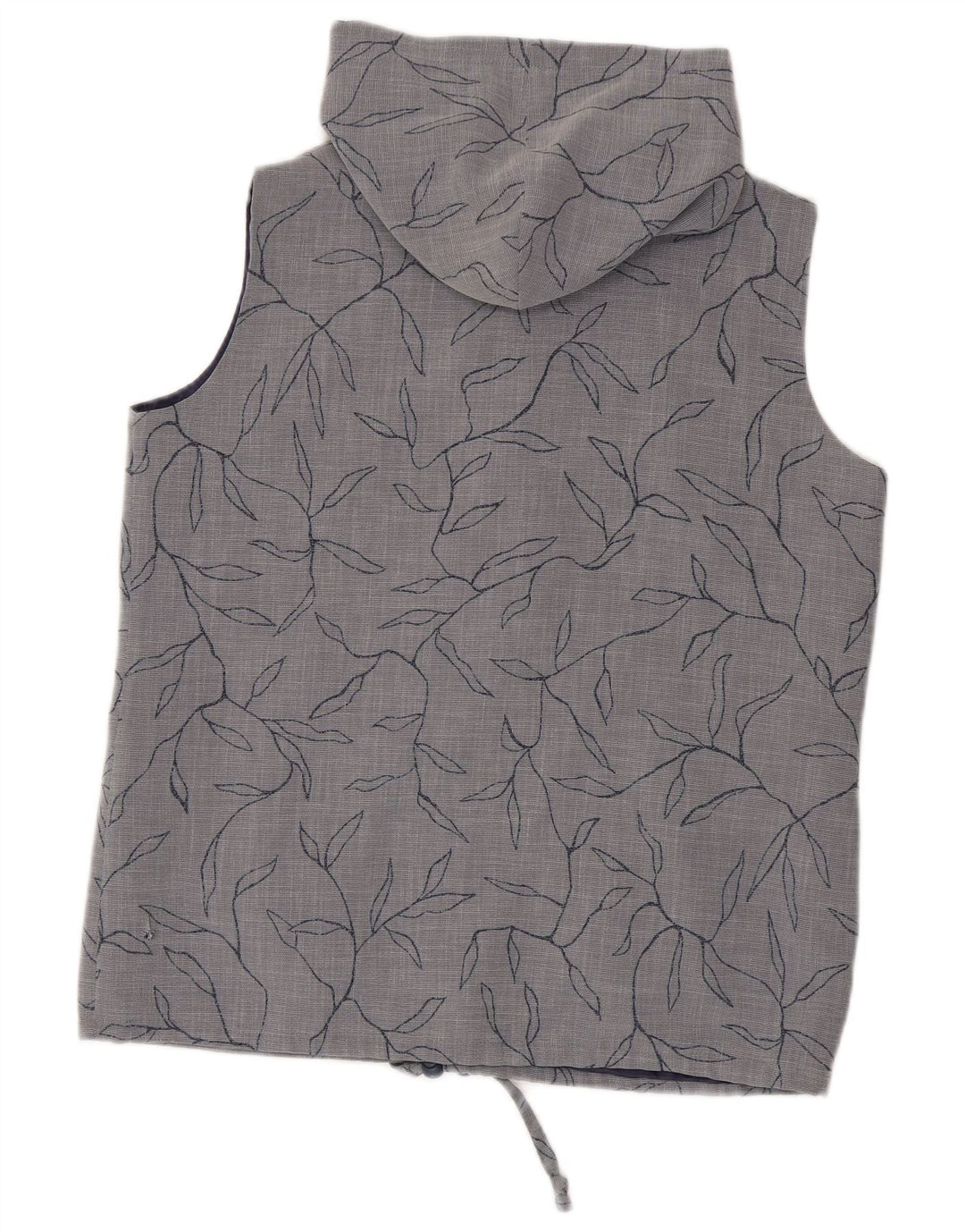 Max Pierre Damen-Kapuzenweste UK 14 Large Graues Blumenmuster aus Polyester