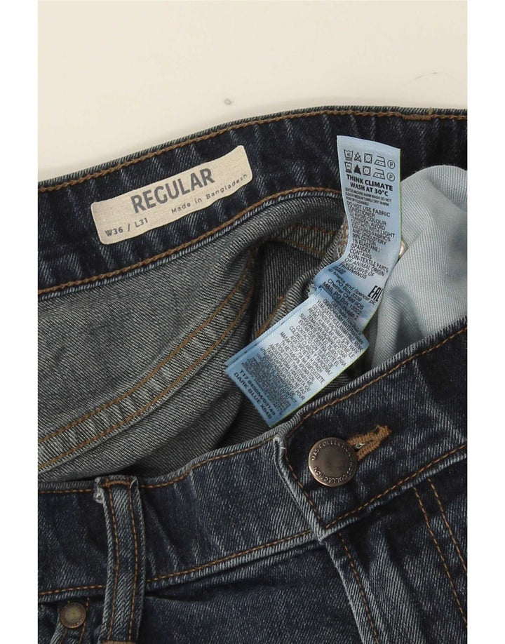 Marks & Spencer Herren Regular Straight Jeans W36 L31 Blaue Baumwolle