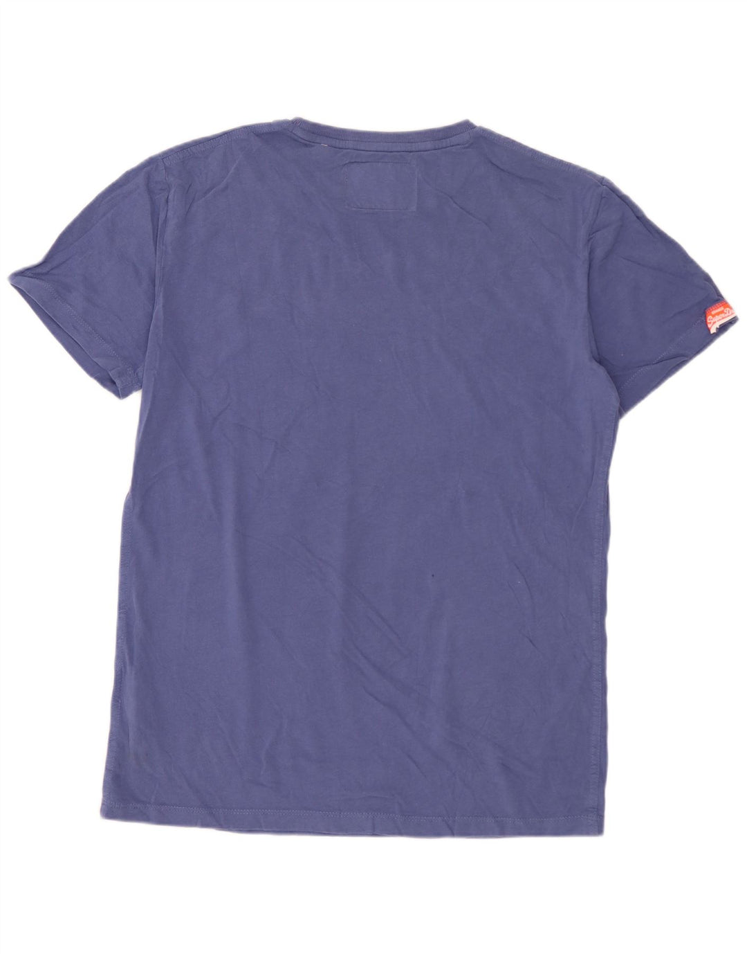 SUPERDRY Herren T-Shirt-Oberteil aus mittelblauer Baumwolle