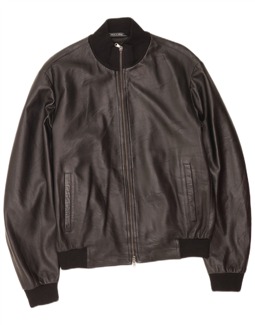 Vintage Herren Lederjacke IT 50 Großes schwarzes Leder