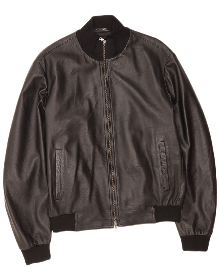Vintage Herren Lederjacke IT 50 Großes schwarzes Leder