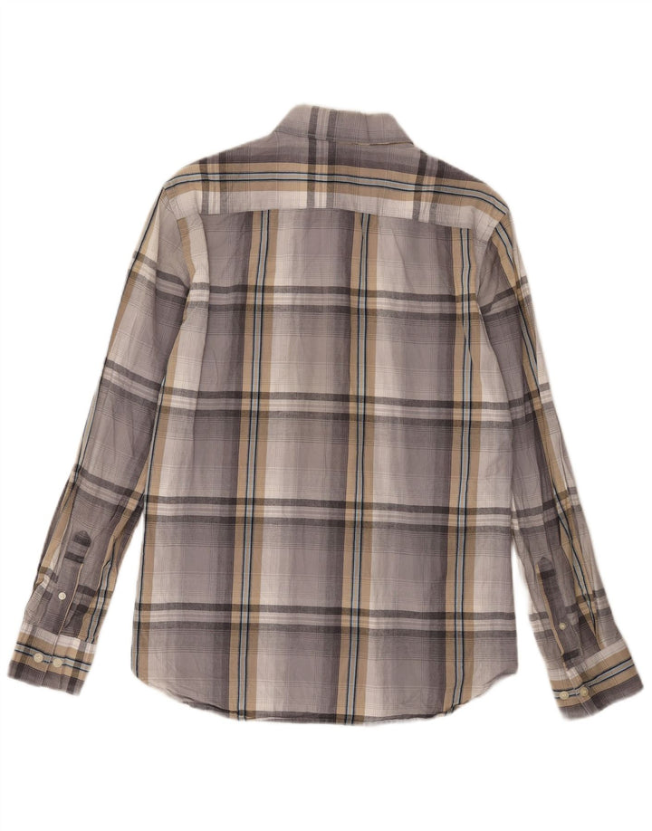 French Connection Herrenhemd aus mittelgrauer, karierter Baumwolle