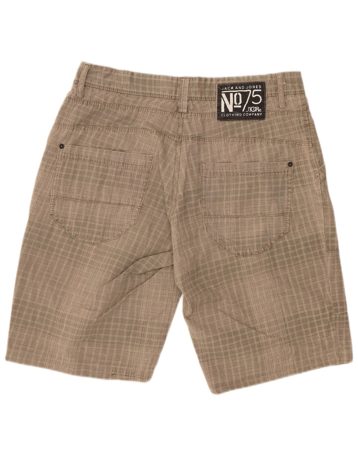 JACK & JONES Herren-Freizeitshorts, Größe L, W34, Beige kariert
