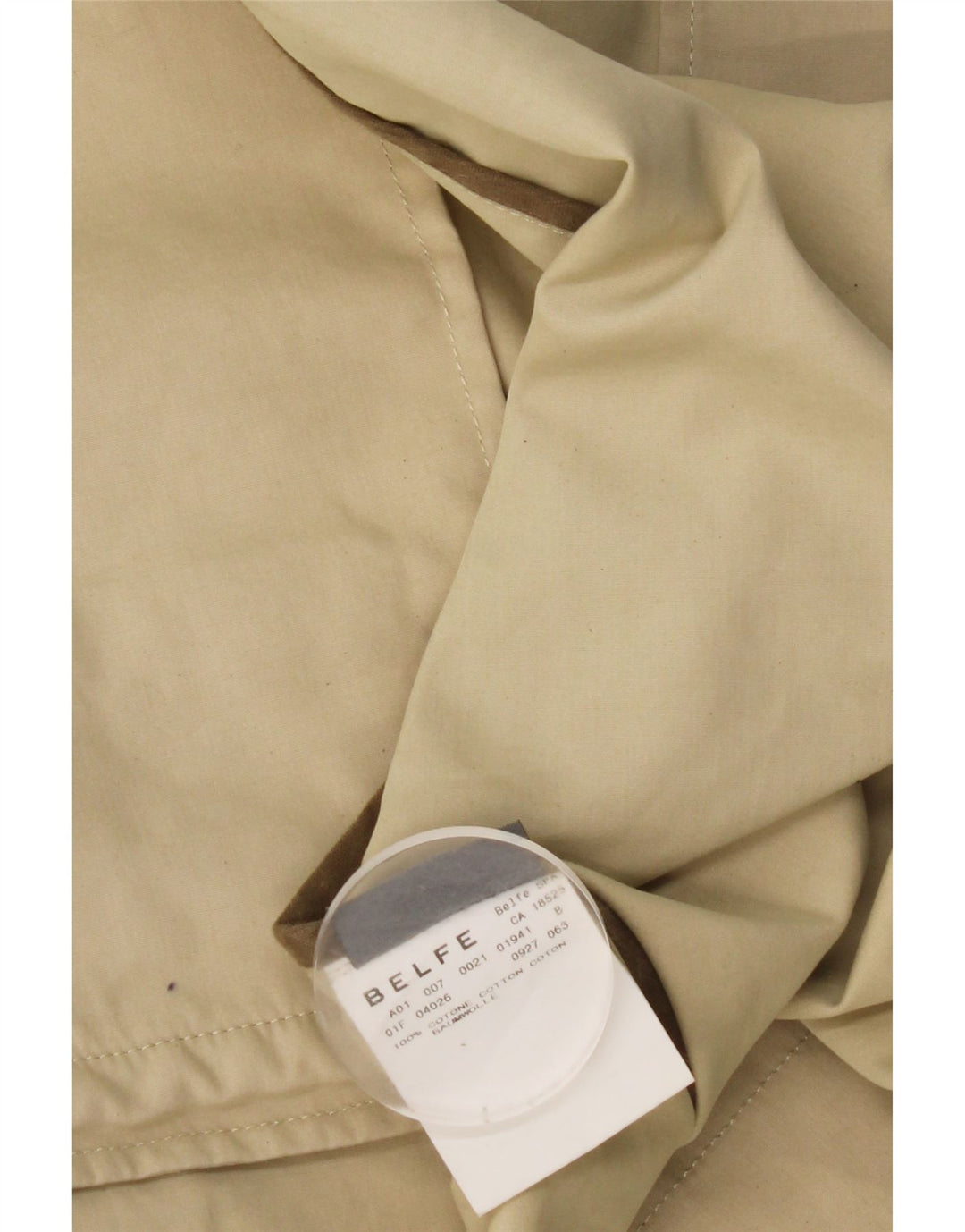 Belfe Herrenmantel UK 42 XL Beige Baumwolle