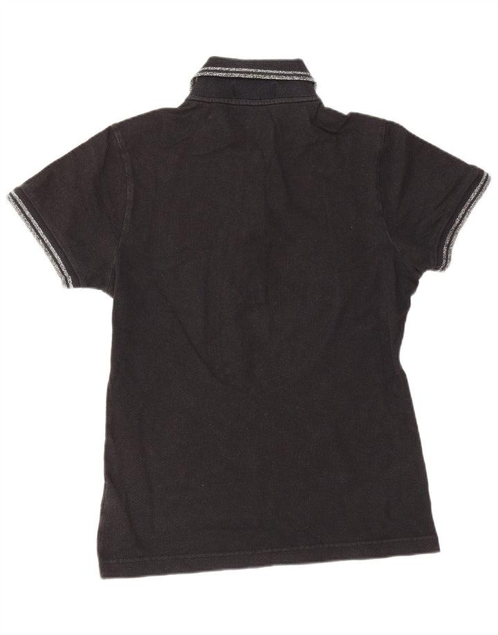 Fred Perry Damen Poloshirt UK 10 Small Schwarz Baumwolle