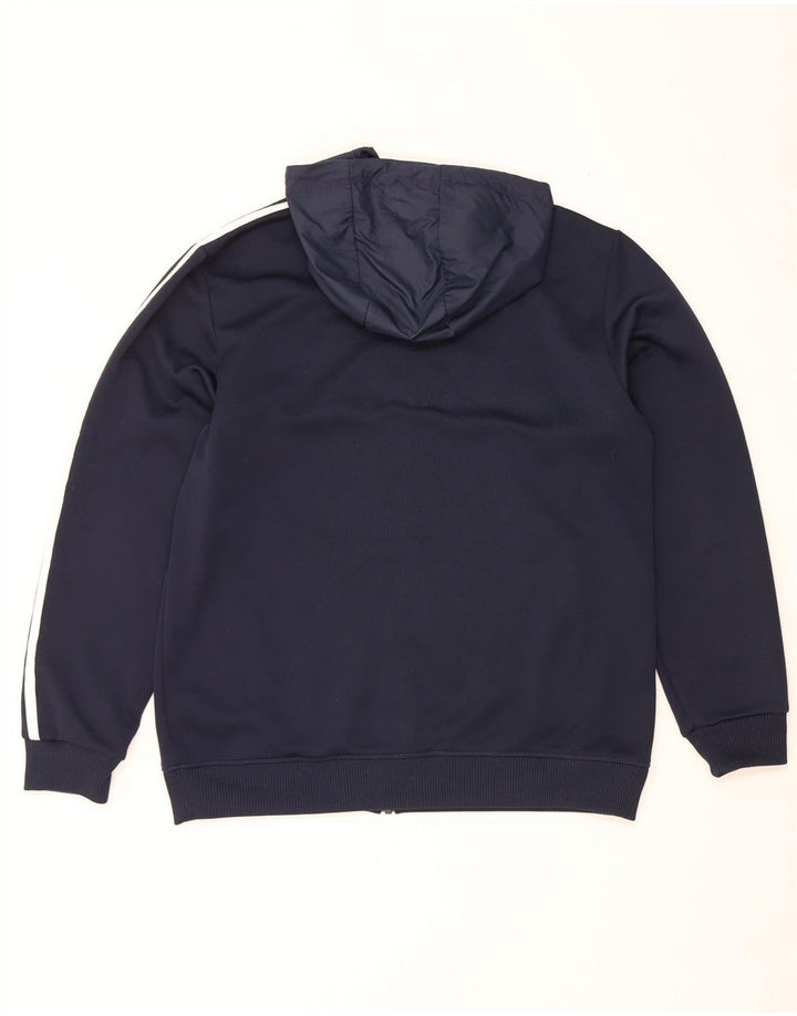 Adidas Herren-Kapuzenpullover mit Reißverschluss, groß, marineblaues Polyester