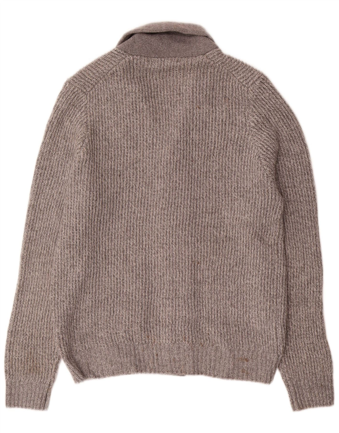 Marks & Spencer Herren-Cardigan-Pullover Mittelgrau geflecktes Acryl