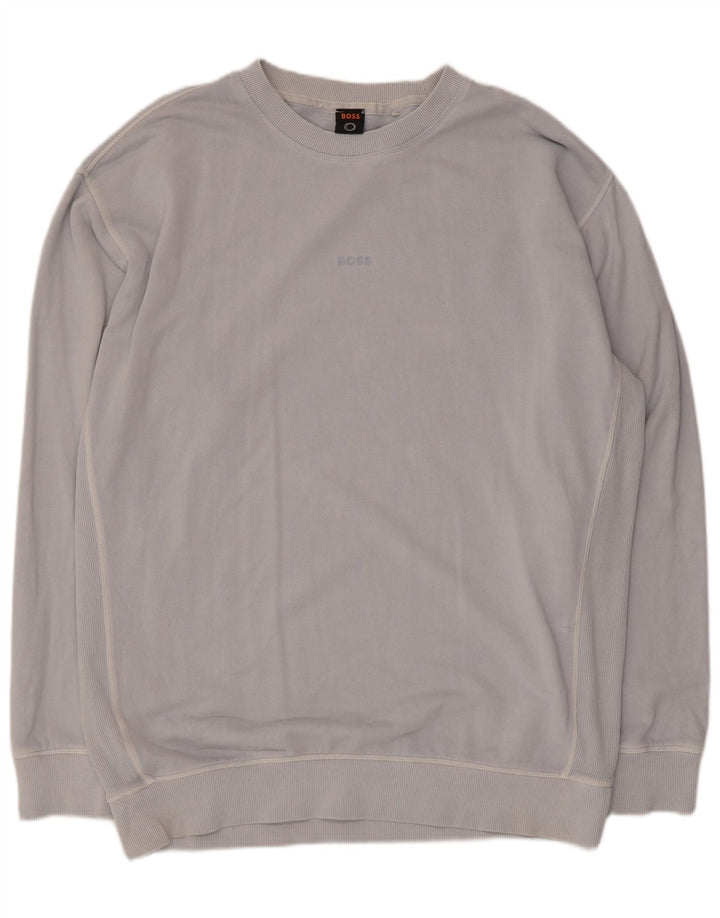 Hugo Boss Herren Sweatshirt Pullover 2XL Blau Baumwolle
