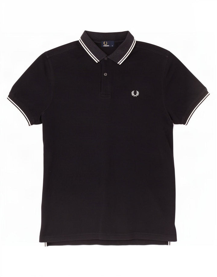 Fred Perry Herren-Poloshirt, mittelschwarz, Baumwolle