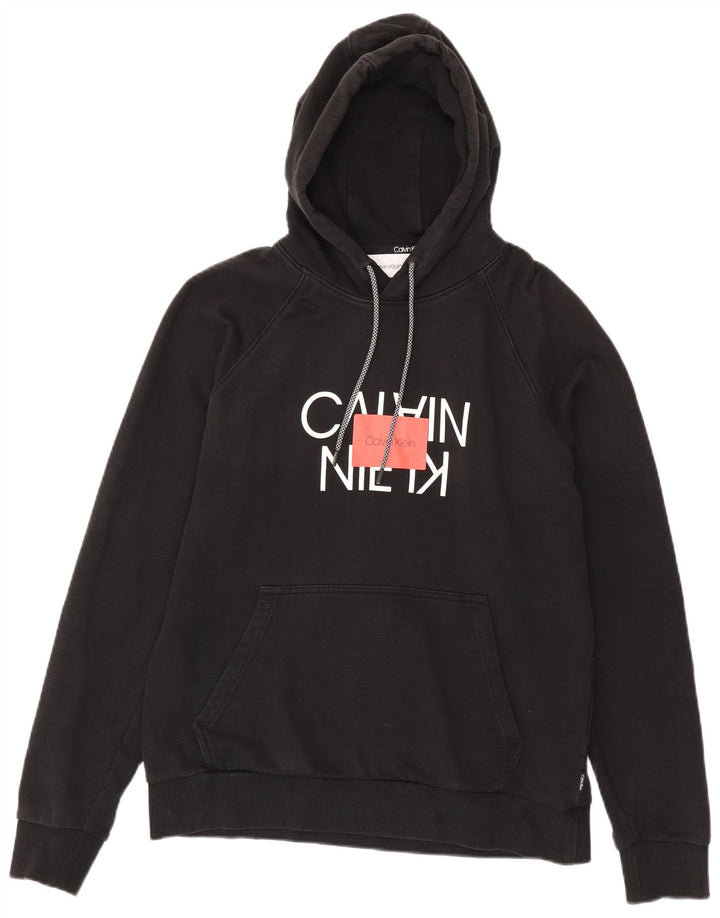 Calvin Klein Herren-Kapuzenpullover mit Grafik, mittelschwarz, Baumwolle