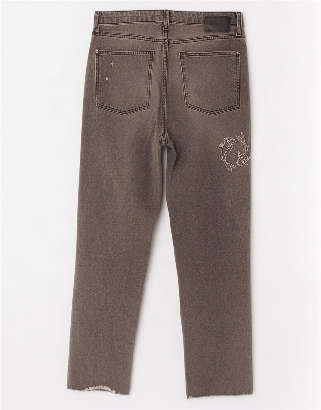 Desigual Damen-Jeans mit abstraktem Muster, gerade, EU 42, groß, W32, L28, Grau
