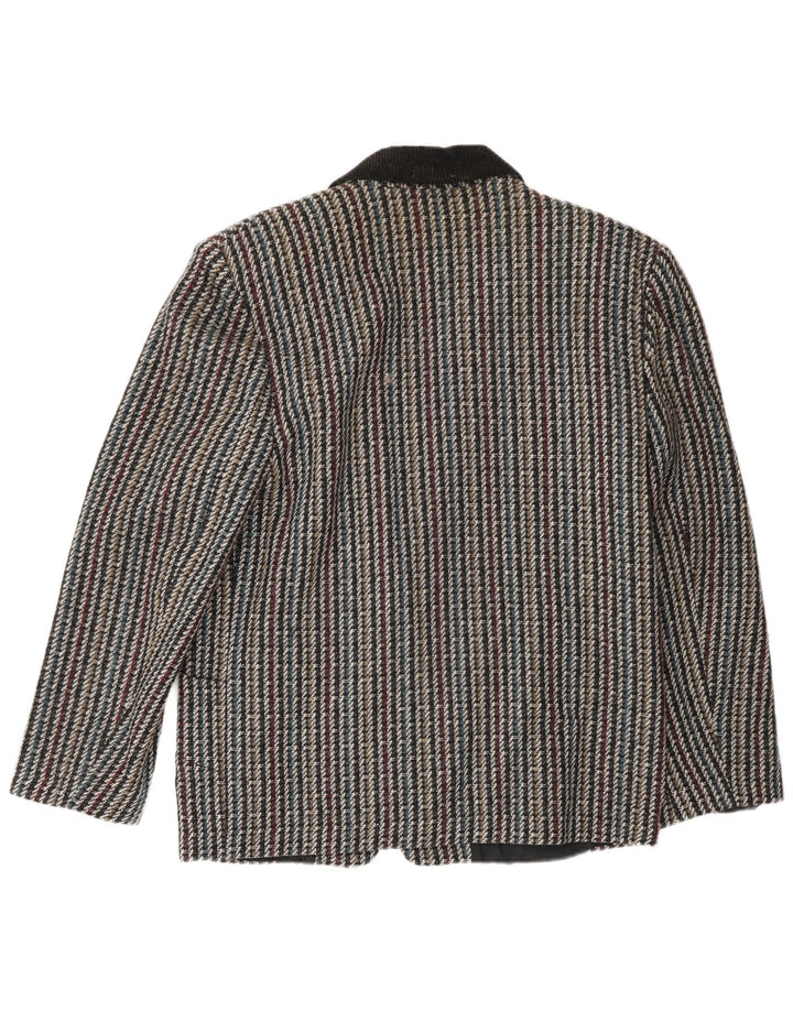 Vintage Damen 1-Knopf-Blazerjacke UK 10 Kleiner mehrfarbiger Karo