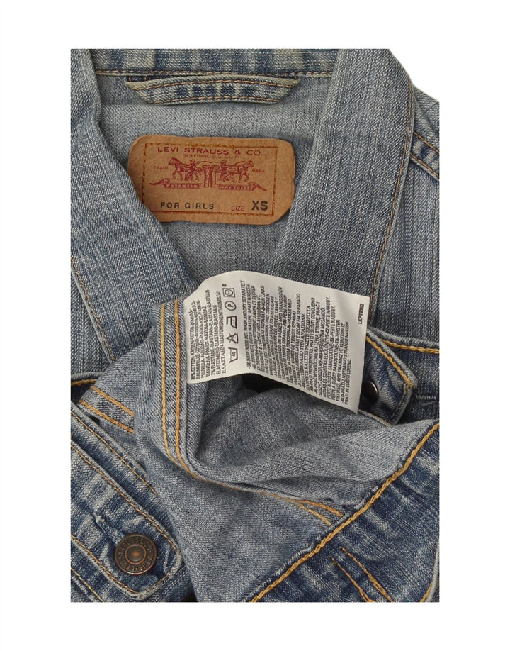 Levi's Jeansjacke für Mädchen, 7–8 Jahre, XS, blaue Baumwolle