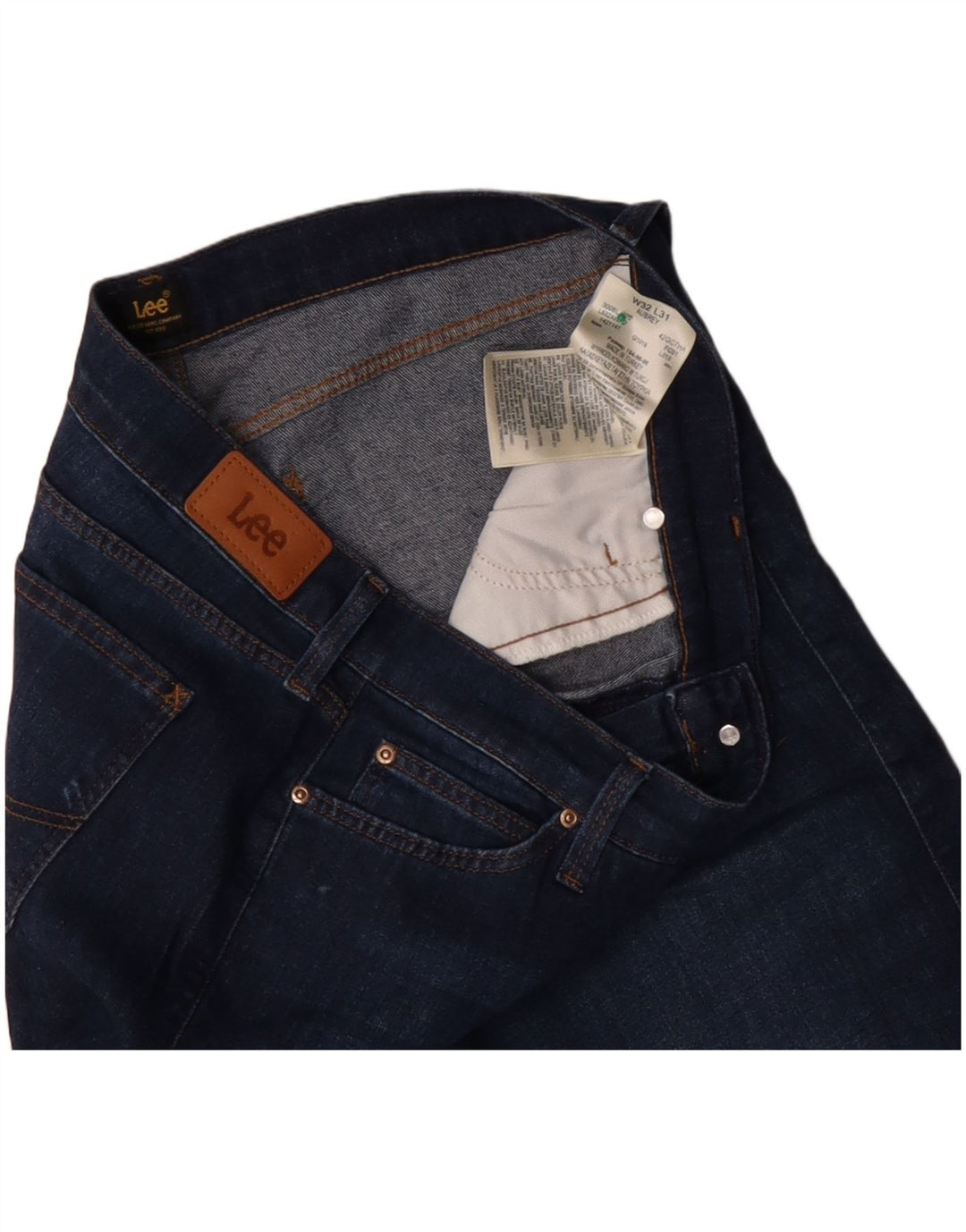 LEE Damen Aubrey Wide Leg Jeans W32 L31 Marineblaue Baumwolle