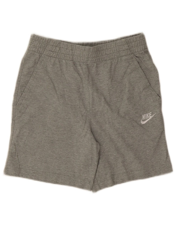 Nike Sportshorts für Jungen, 12–13 Jahre, groß, grau gefleckte Baumwolle