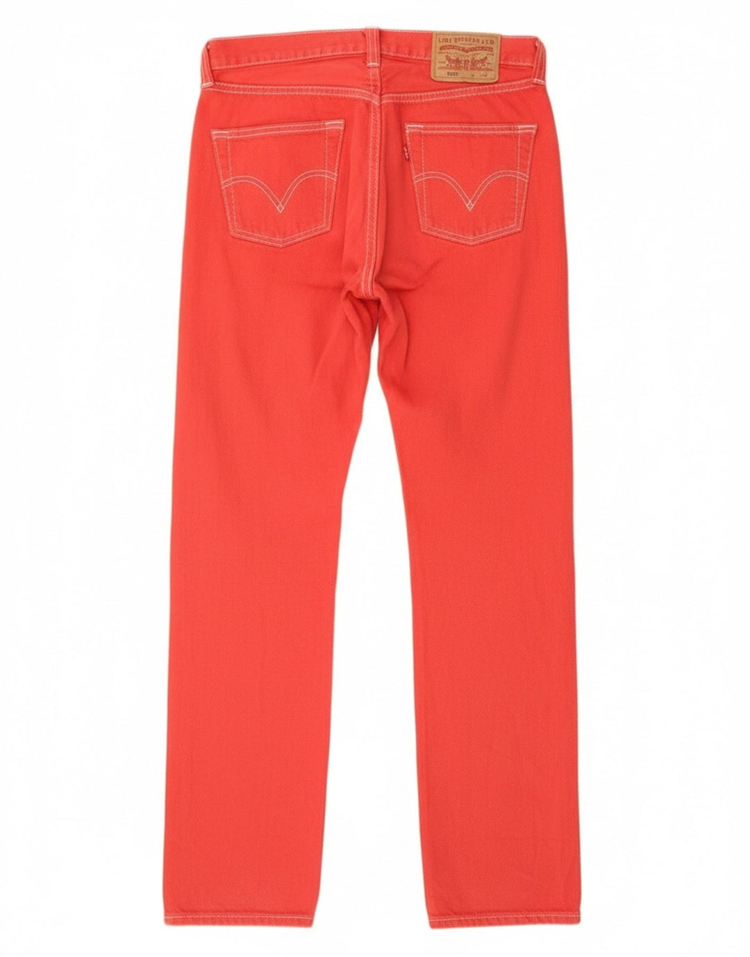 Levi's Damen 501 Straight Jeans W29 L32 Rote Baumwolle