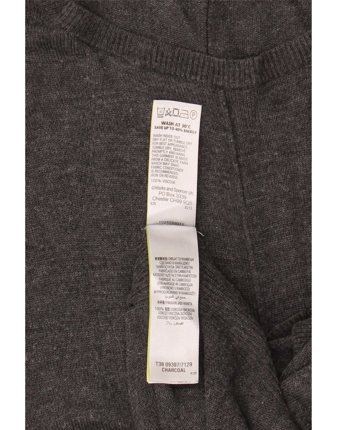 Marks & Spencer Damen-Pullover mit 3/4-Ärmeln und U-Boot-Ausschnitt, Gr. 12, Mittelgrau