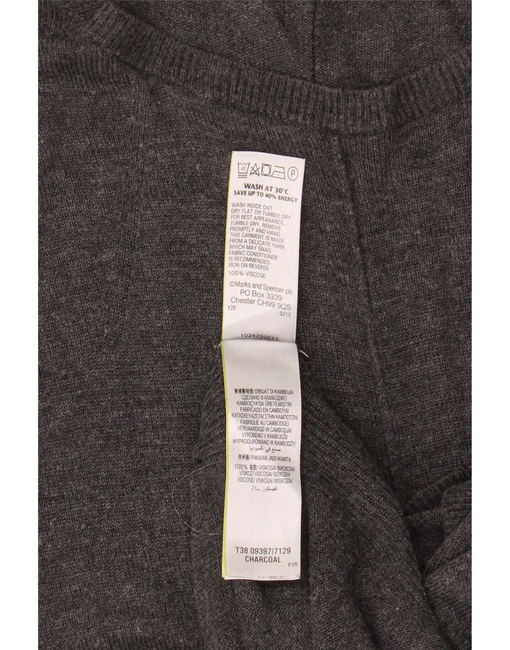 Marks & Spencer Damen-Pullover mit 3/4-Ärmeln und U-Boot-Ausschnitt, Gr. 12, Mittelgrau