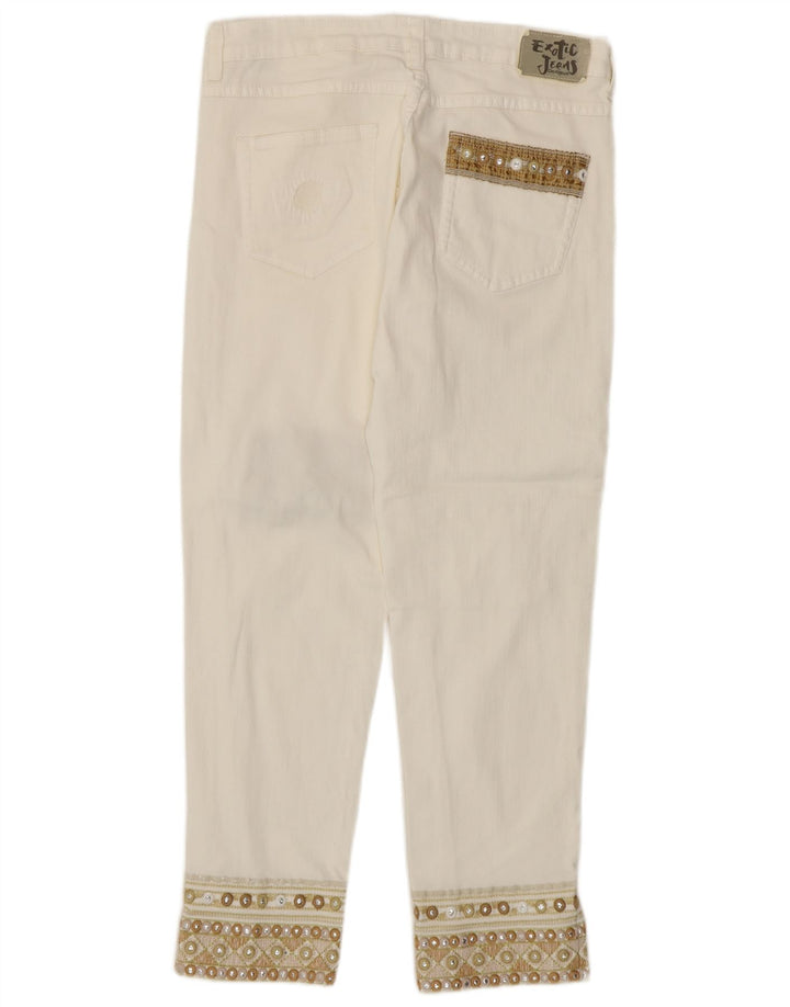 Desigual Damen Tapered Jeans W30 L27 Weiße Baumwolle