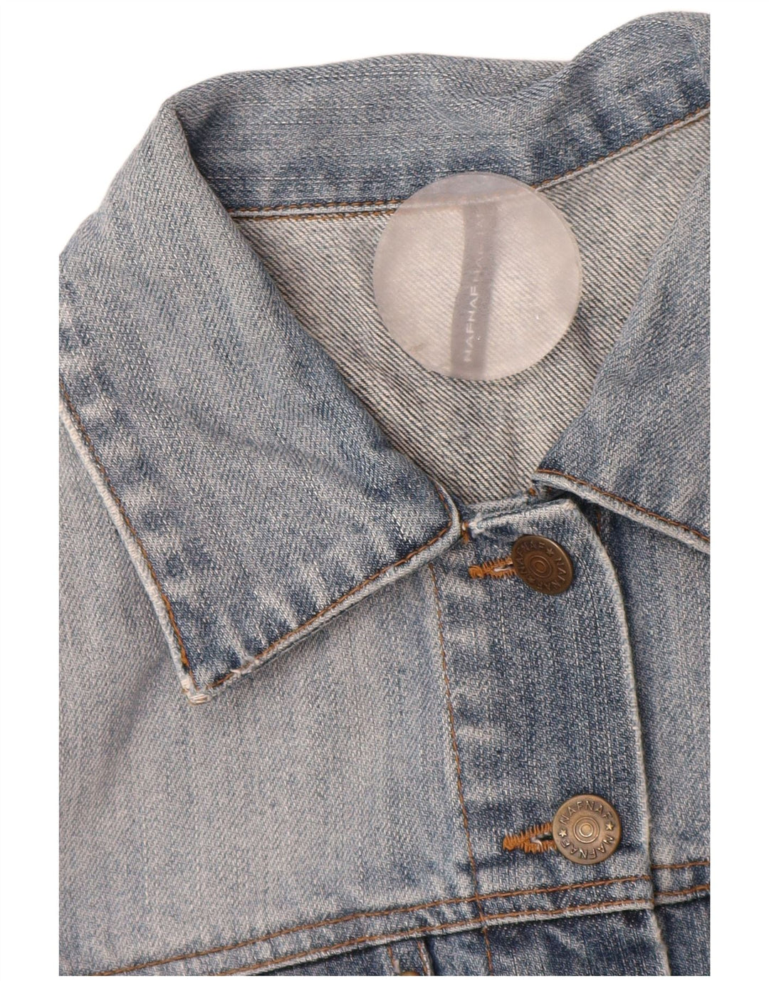 Naf Naf Damen Jeansjacke UK 12 Mittelblaue geblümte Baumwolle