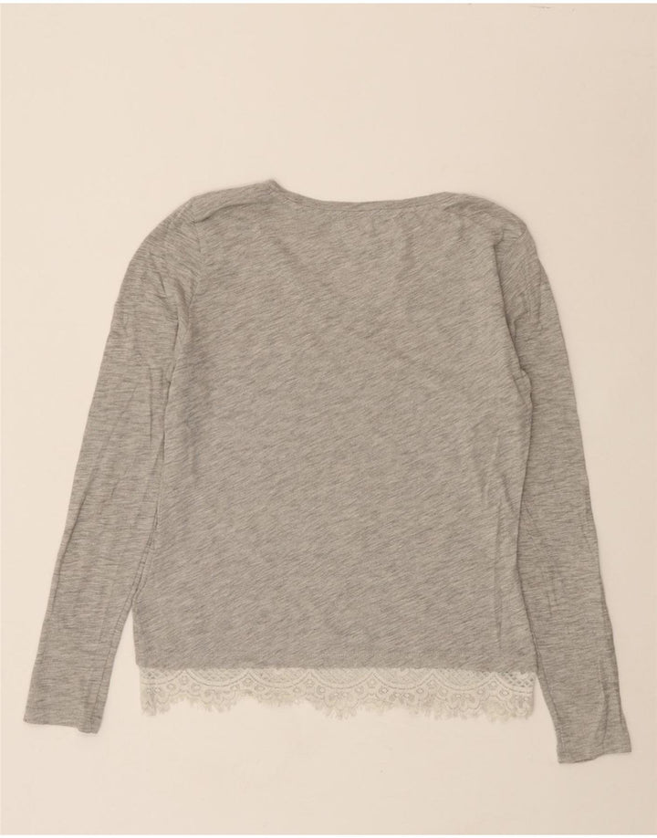 SUPERDRY Womens Top Long Sleeve UK 12 Medium  Grey Cotton Vintage Superdry and Second-Hand Superdry from Messina Hembry 