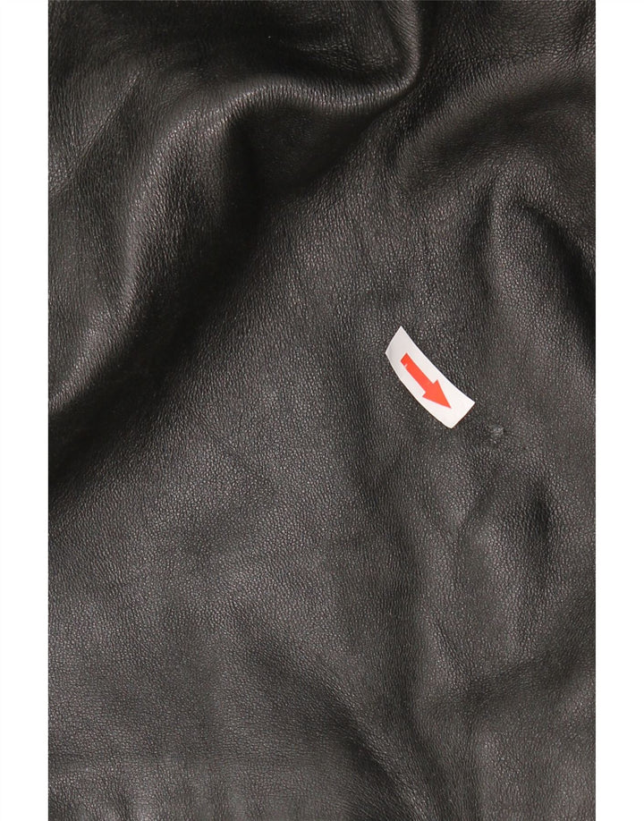 VINTAGE Herren Lederjacke UK 42 XL Schwarzes Leder