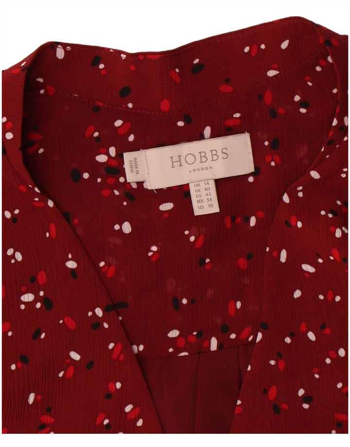 Hobbs Damen-Etuikleid mit langen Ärmeln, Gr. 44, großes rotes Blumenmuster, Polyester