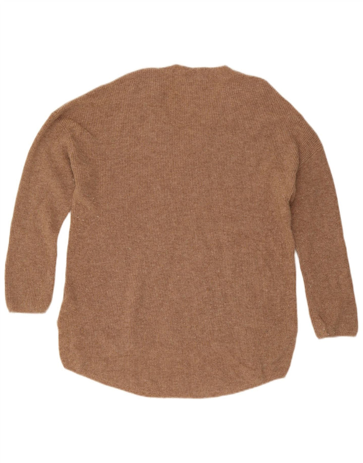 Marks & Spencer Damen Autograph Pullover mit V-Ausschnitt, UK 14, Mittelbeige