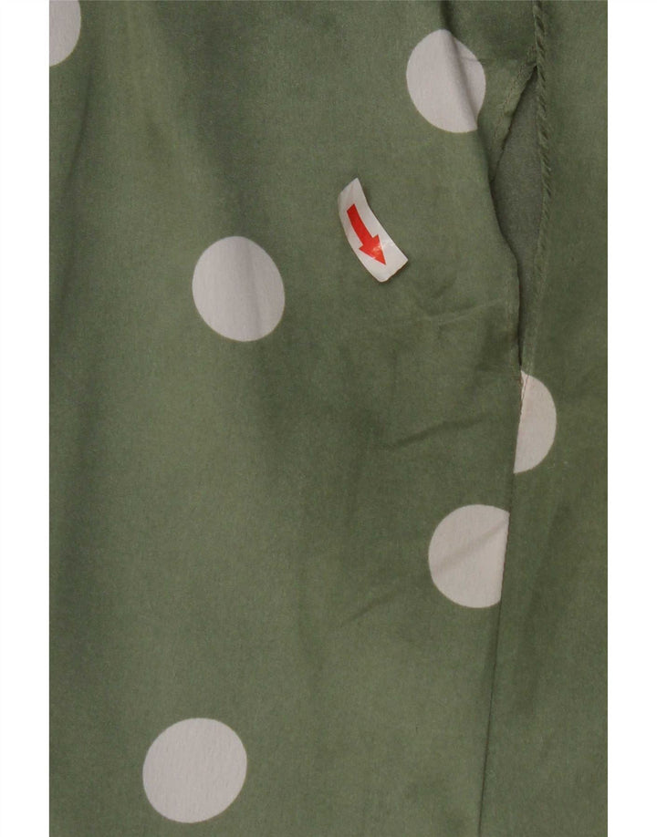 Zara Crop-Oversize-Blusenoberteil für Damen, Gr. 10, Größe S, grün, gepunktet, Polyester