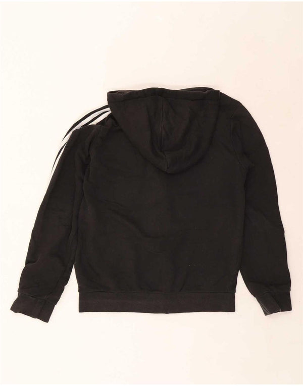 Adidas Damen Zip Hoodie Pullover UK 10 Small Schwarz Fair Isle Baumwolle