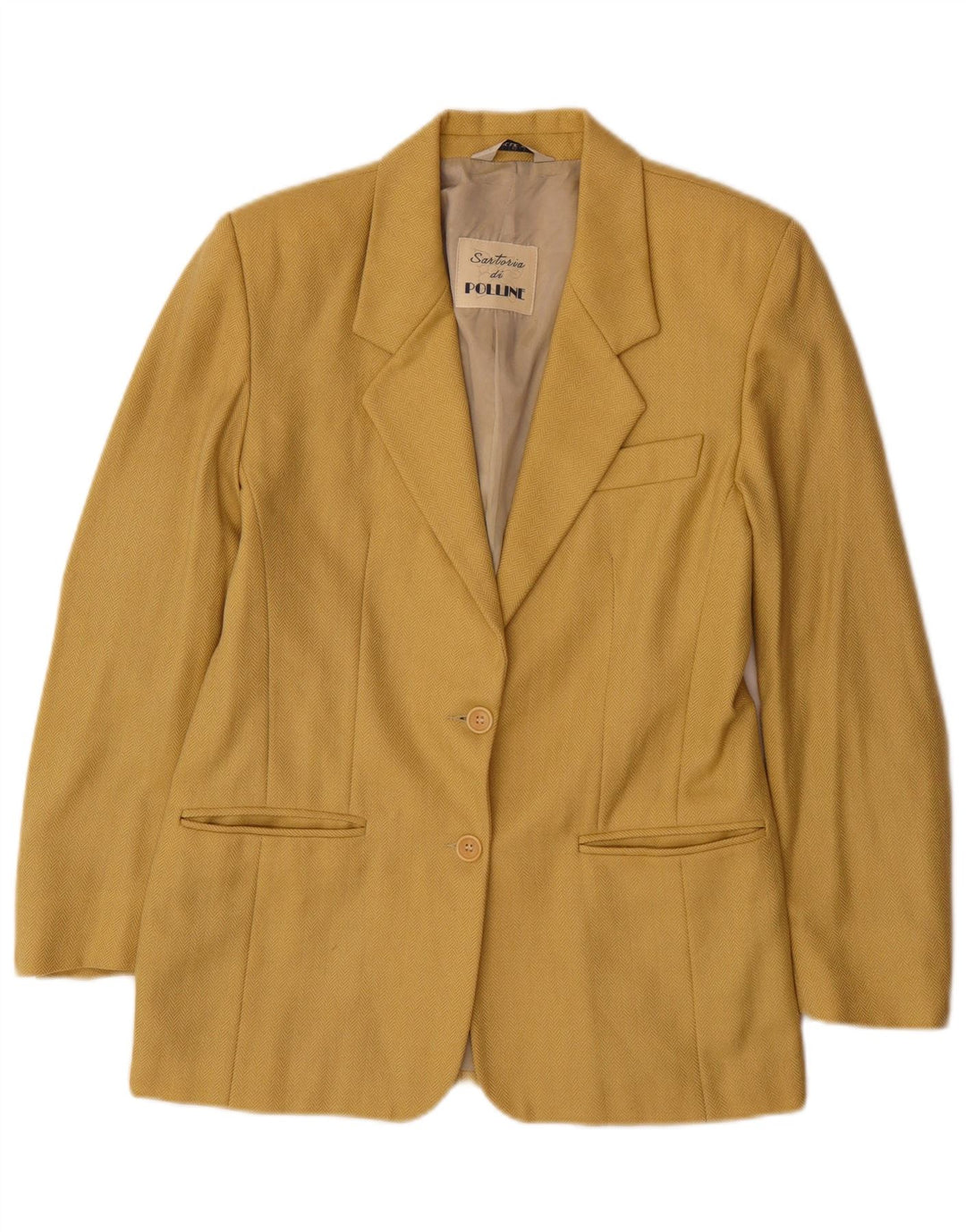 Pollini Damen Sartoria 2-Knopf-Blazerjacke IT 44 Mittelgelb