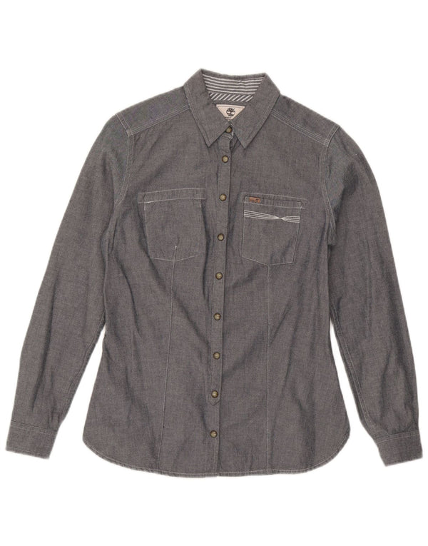 Timberland Damen Earthkeepers Slim Fit Hemd US 4 Small Grau Baumwolle