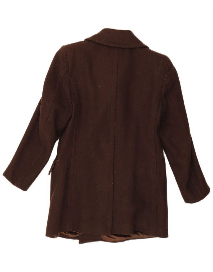 Vintage Herren Zweireihiger Mantel IT 46 Klein Braun