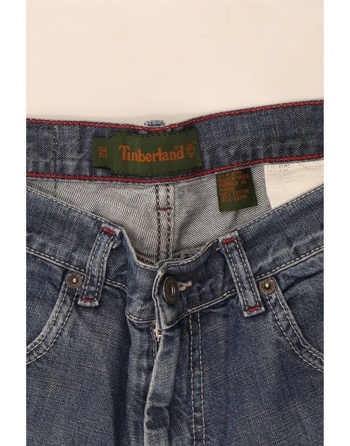 Timberland Damen Straight Jeans W32 L29 Blaue Baumwolle