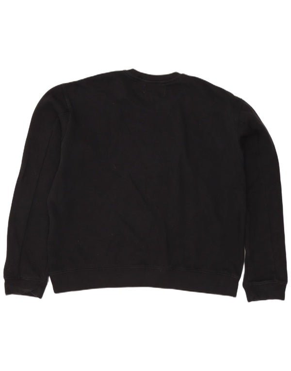 Replay Damen Grafik-Sweatshirt-Pullover UK 22 3XL Schwarz Baumwolle