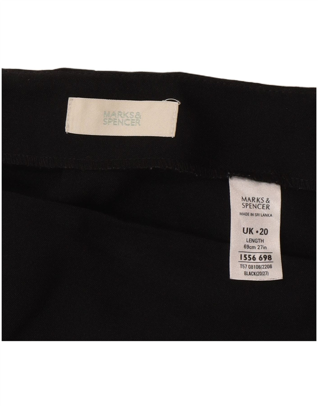 Marks & Spencer Damen Bleistiftrock UK 20 2XL W40 Schwarz Polyester