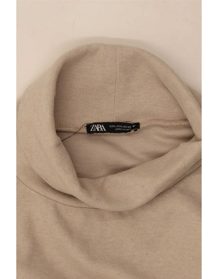 Zara Damen Top 3/4 Ärmel UK 16 Large Beige