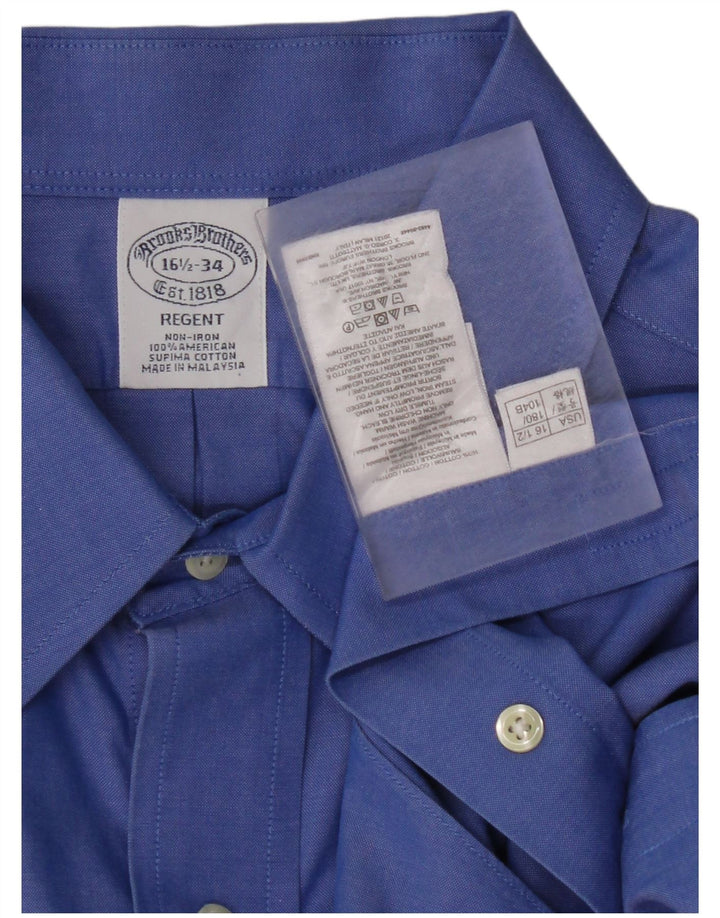 BROOKS BROTHERS Herren Regent Hemd Größe 16 1/2 Große blaue Baumwolle