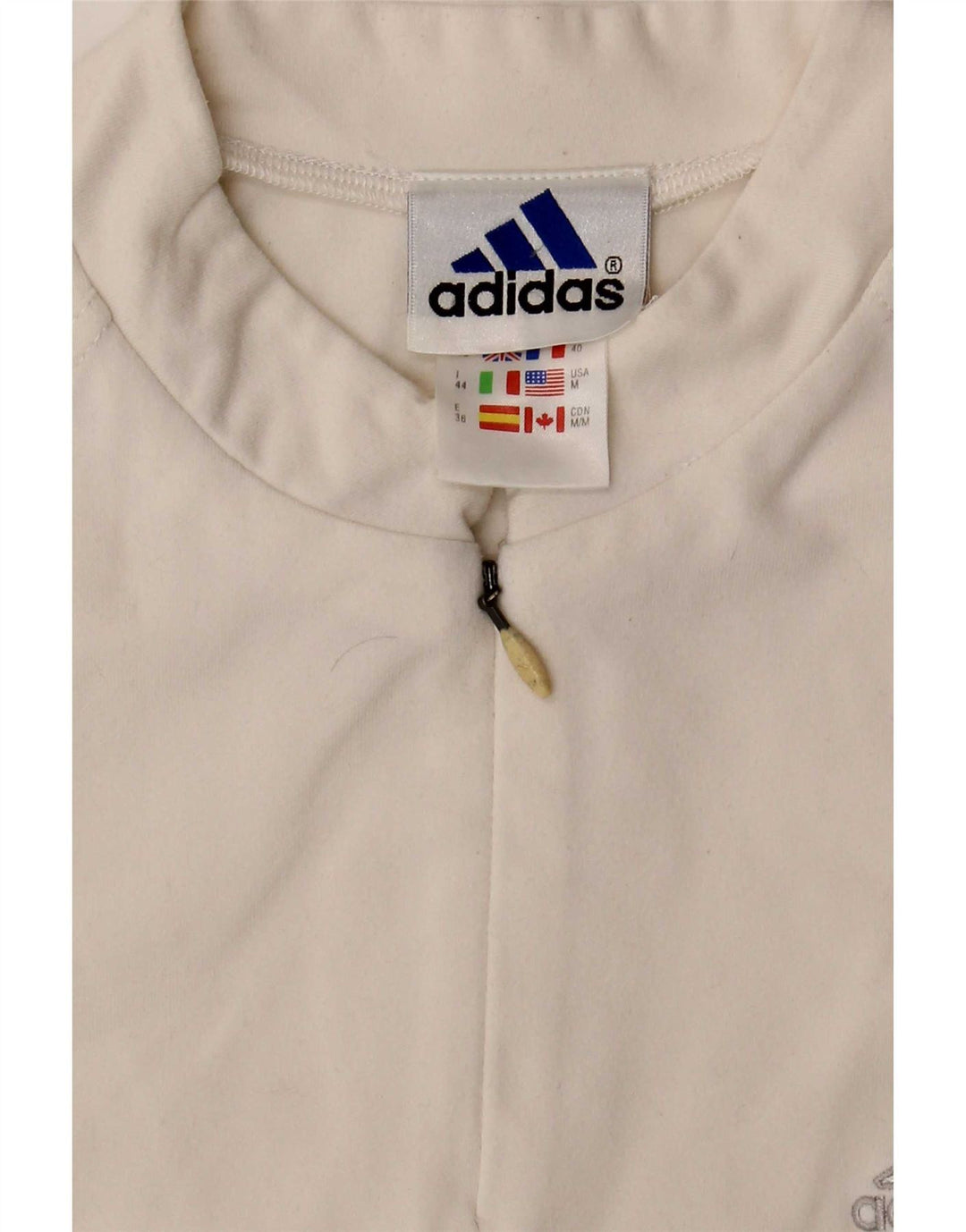 Adidas Damen-Weste mit Reißverschluss, UK 12, Mittelweiß, Polyester