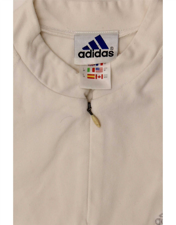 Adidas Damen-Weste mit Reißverschluss, UK 12, Mittelweiß, Polyester