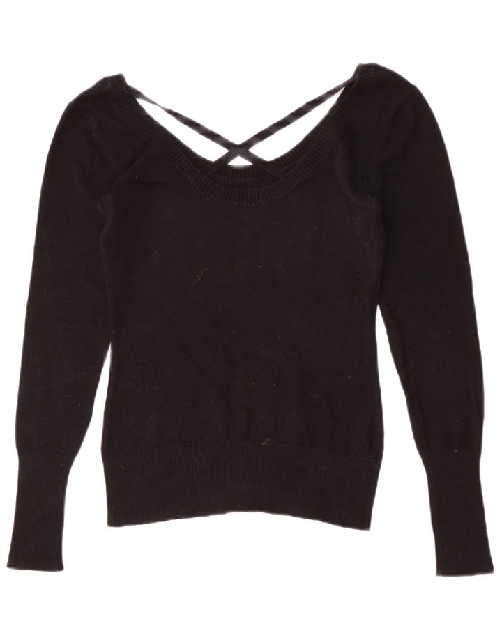 Guess Grafik-Langarm-Blusenoberteil für Damen, Gr. 8, Schwarz