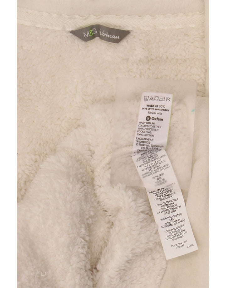 Marks & Spencer Damen Fleecejacke UK 20 2XL Weiße Baumwolle