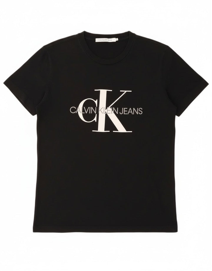 Calvin Klein Jeans Herren-T-Shirt mit Grafik, mittelschwarze Baumwolle