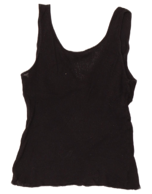 Massimo Dutti Damen Weste Top UK 12 Medium Schwarz