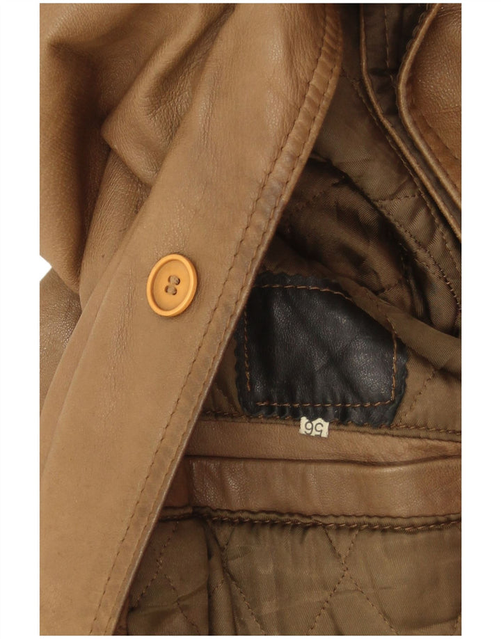 Vintage Herren Lederjacke IT 56 3XL Braun