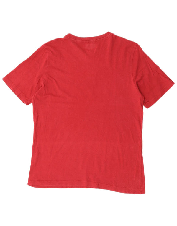 Kappa Herren Grafik-T-Shirt-Oberteil aus mittelroter Baumwolle