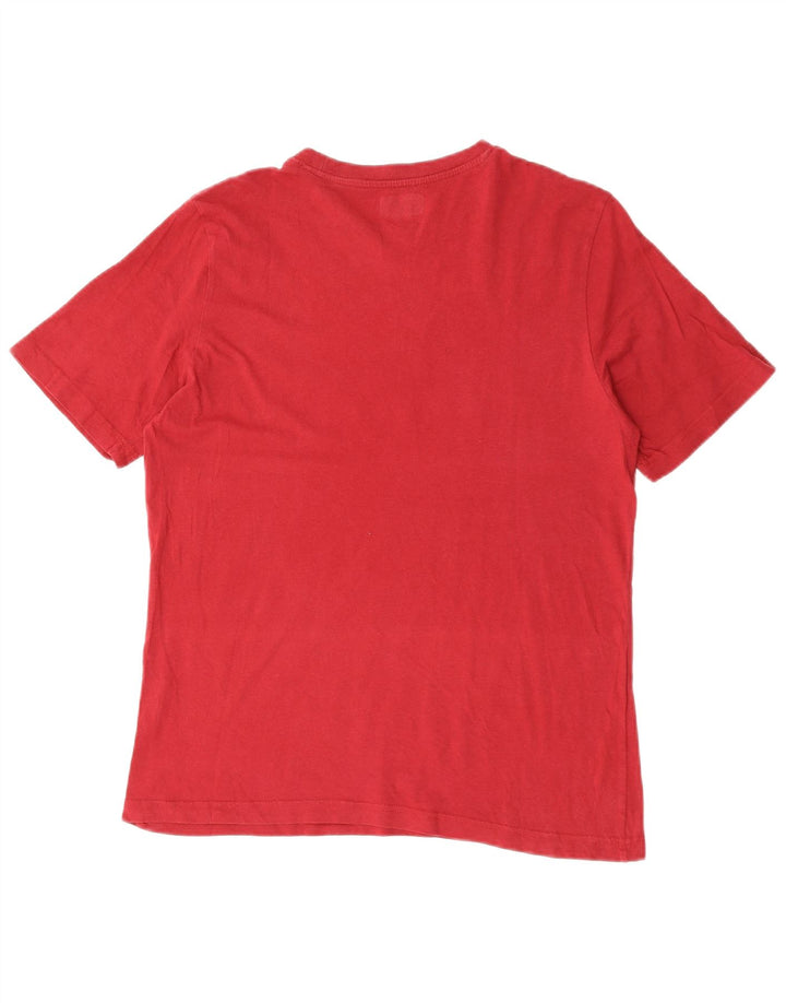 Kappa Herren Grafik-T-Shirt-Oberteil aus mittelroter Baumwolle